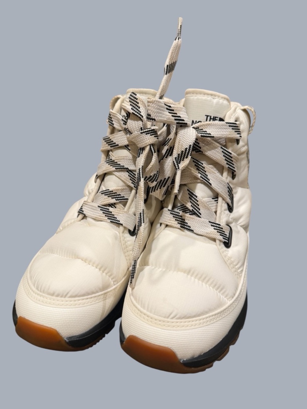 The North Face Gardenia White & TNF Black Lace Up Thermoball Boots